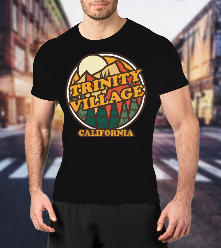Trinity Village California Vintage Mountain Scenery T-Shirt