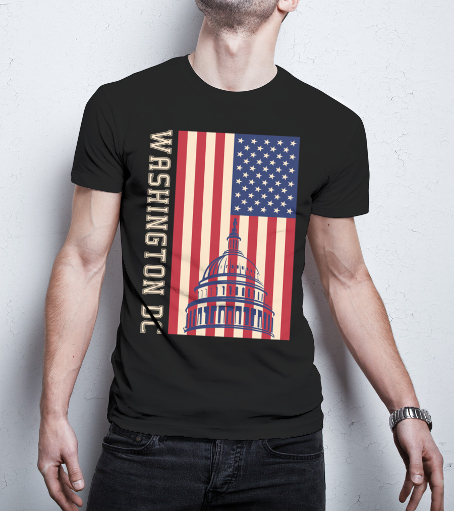 Washington DC American Flag Capitol Building T-Shirt