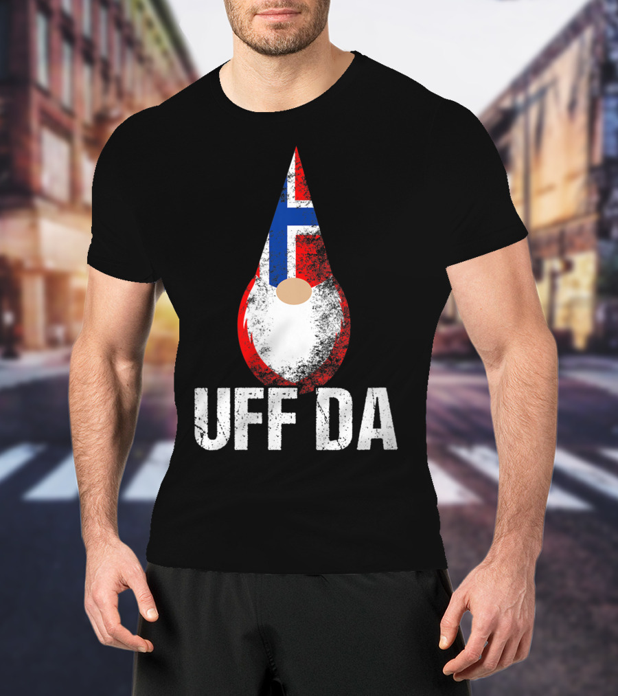 Uff Da Norwegian Flag Gnome Norway Tomte T-Shirt