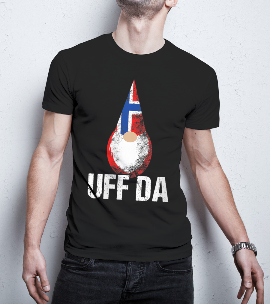 Uff Da Norwegian Flag Gnome Norway Tomte T-Shirt