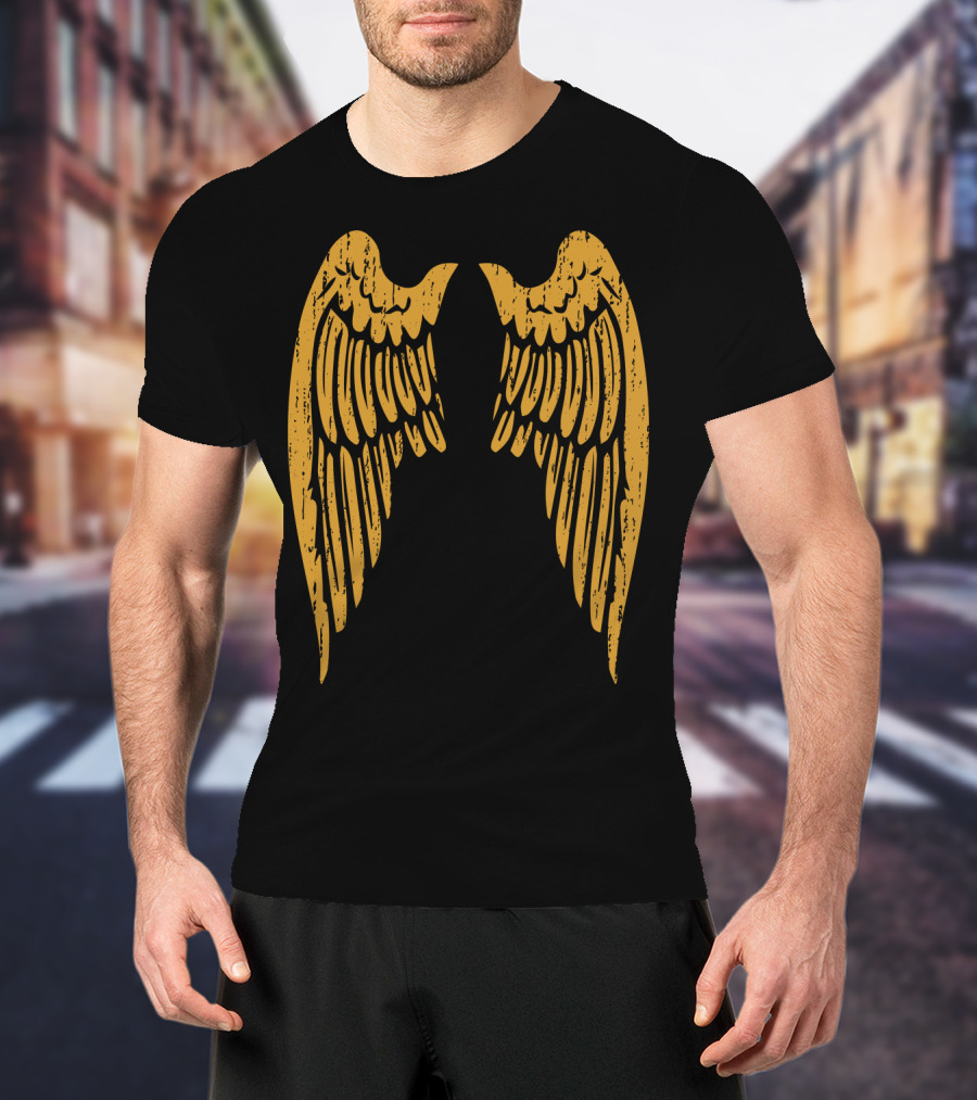 Gold Angel Wings Back T-Shirt
