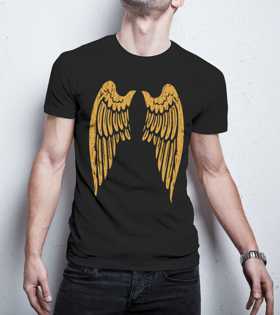 Gold Angel Wings Back T-Shirt