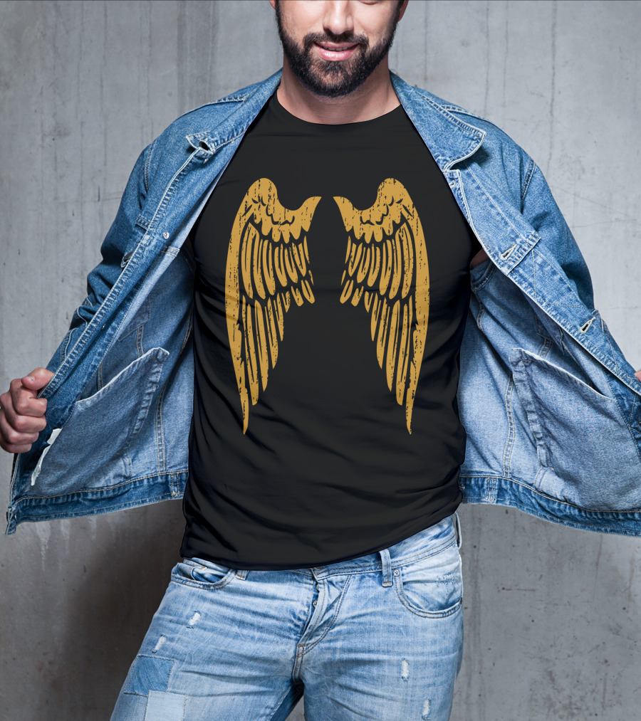 Gold Angel Wings Back T-Shirt