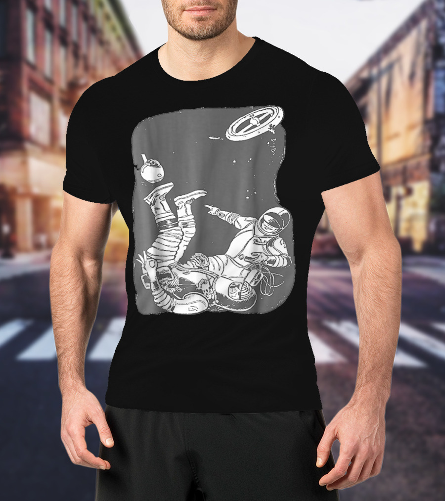 Astronaut Playing Circle Game In Space Prank Meme T-Shirt
