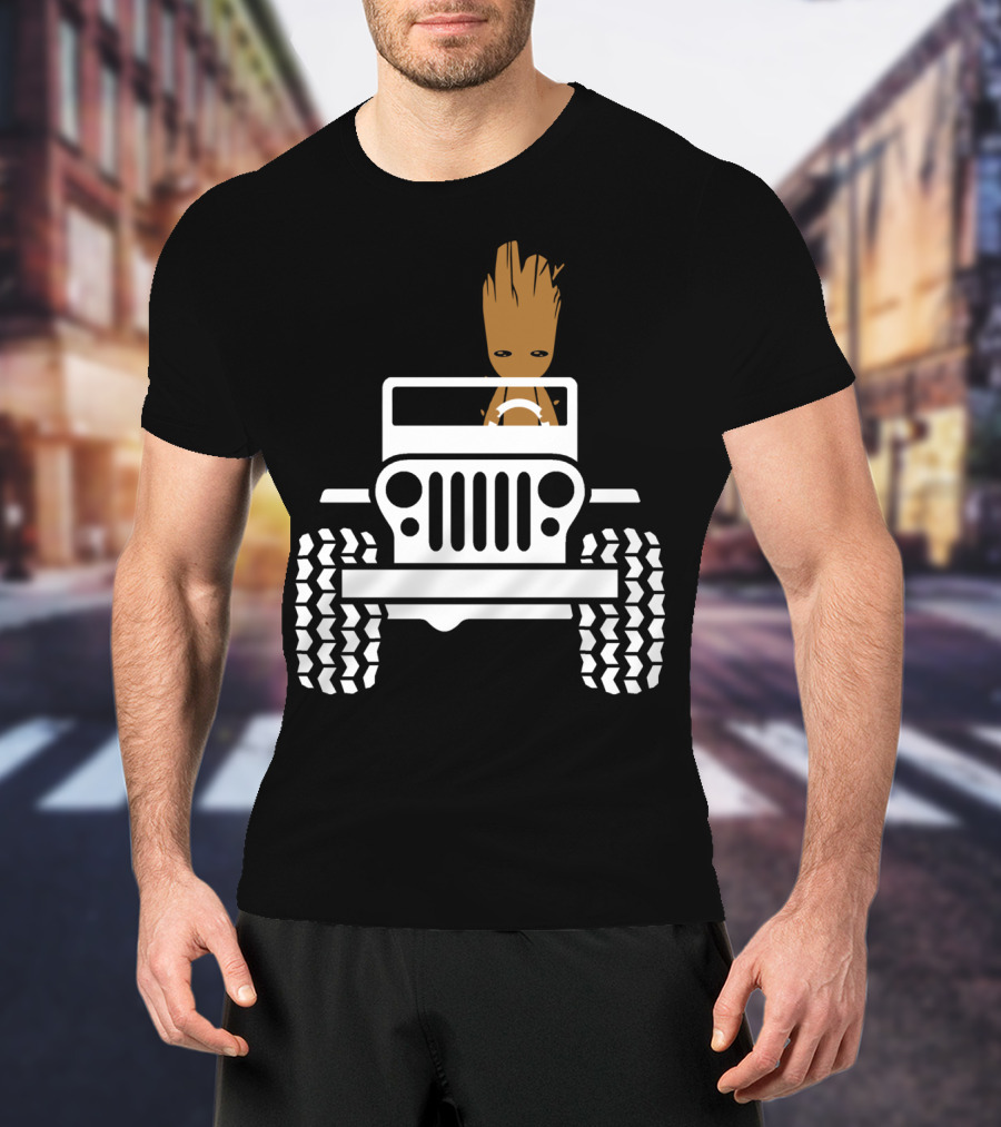 Funny Baby Drive Jeeps Distressed 70s T-Shirt