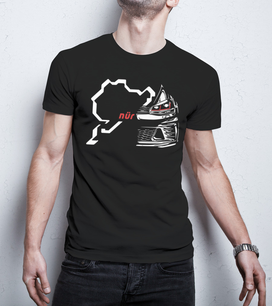 GTI Nürburgring Green Hell Racing Track Car Outline T-Shirt