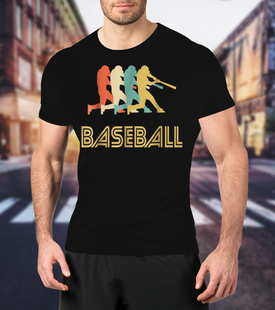 Baseball Batter Pop Multicolor Swing T-Shirt