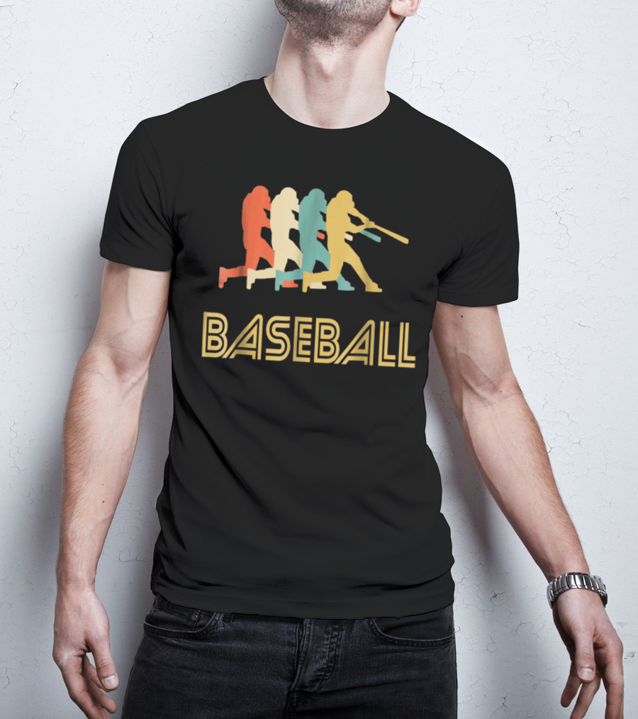 Baseball Batter Pop Multicolor Swing T-Shirt
