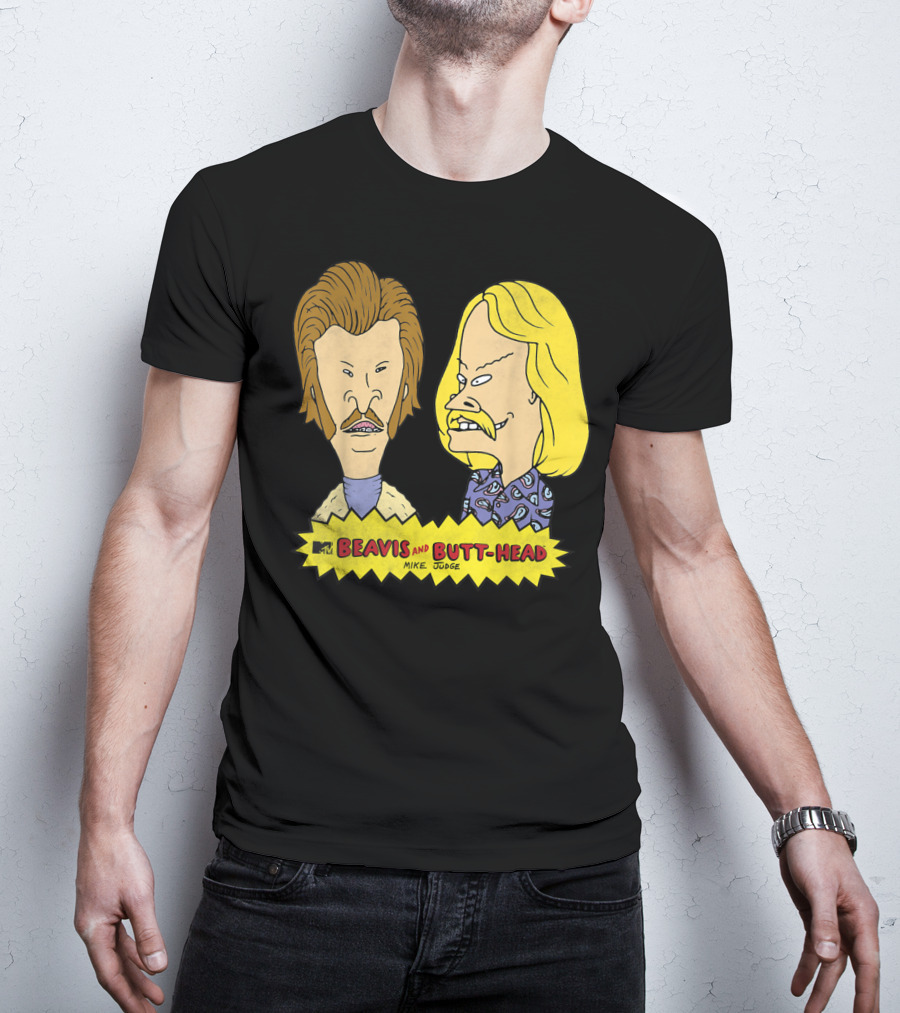 MTV Beavis And Butt-Head Seventies Mustaches Retro Look By Mike Judge T-Shirt