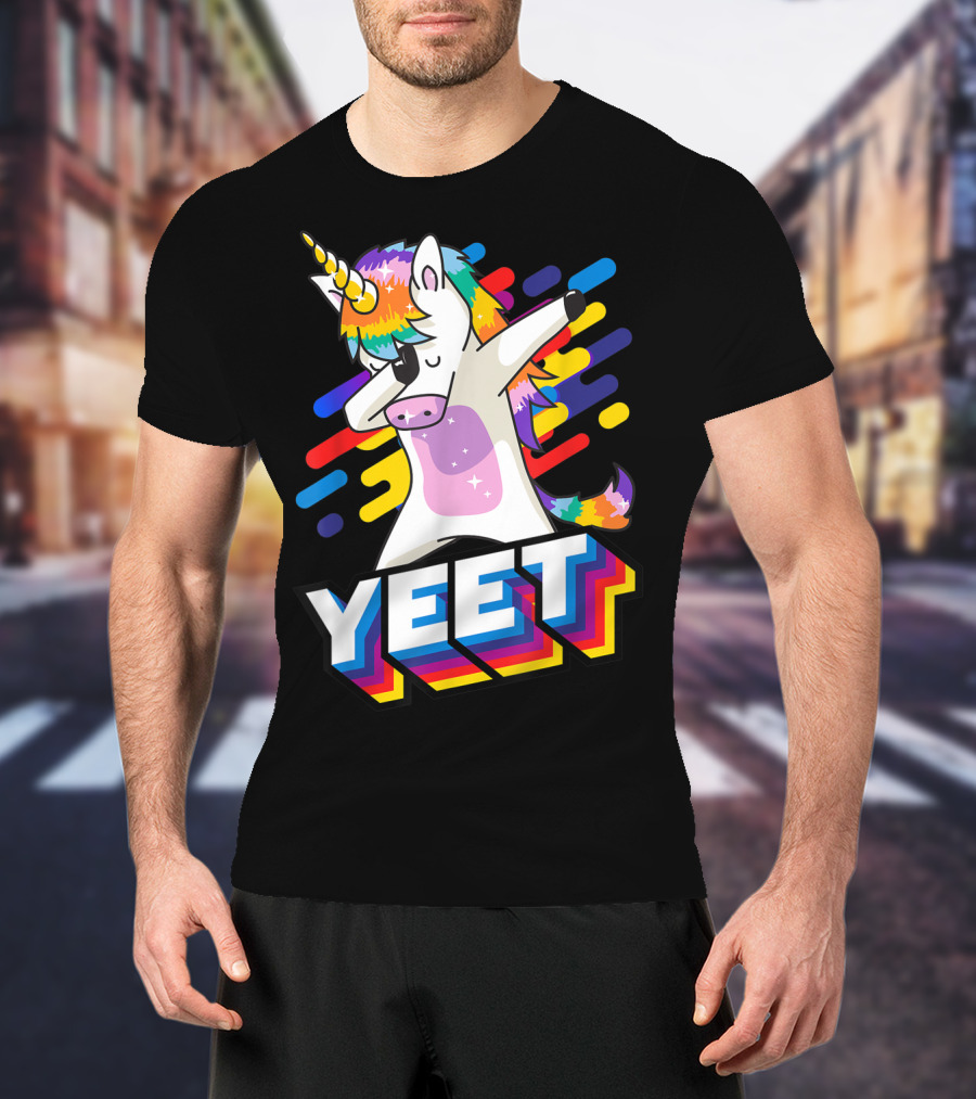 Yeet Rainbow Unicorn Dabbing T-Shirt