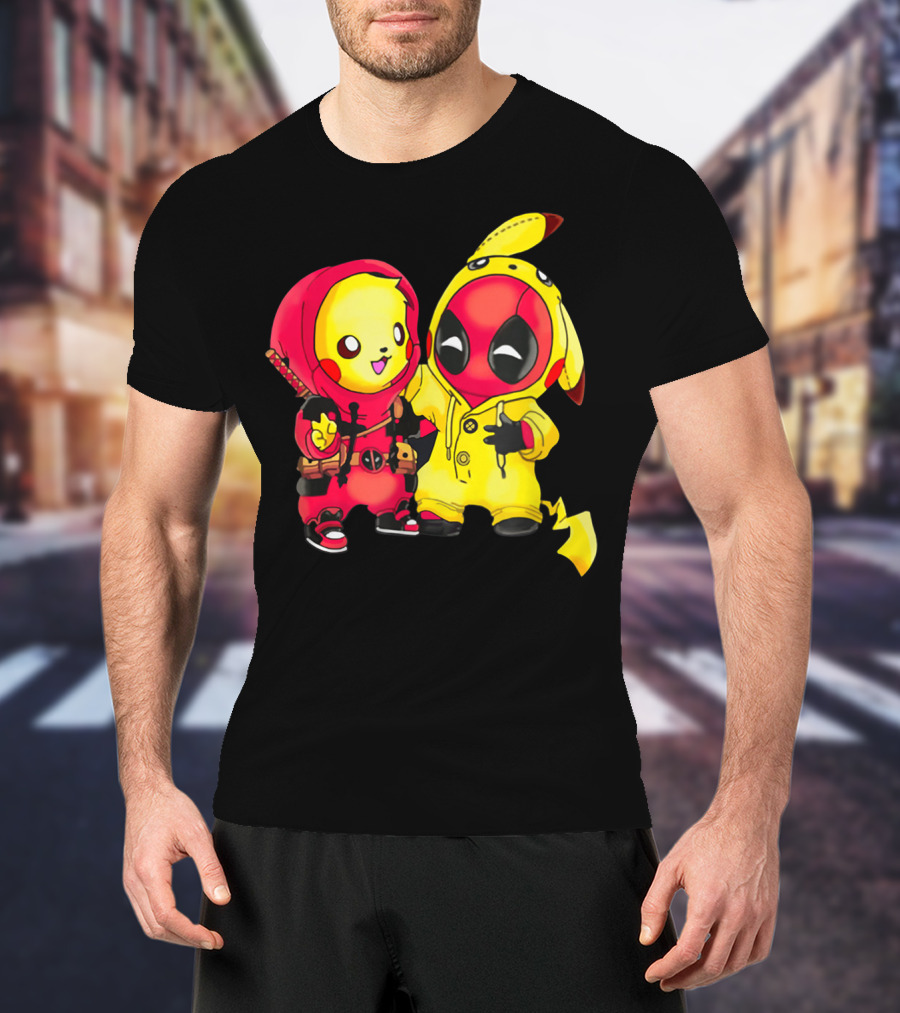 Cute Pikapool Pikachu Deadpool Mashup Hoodie Characters T-Shirt