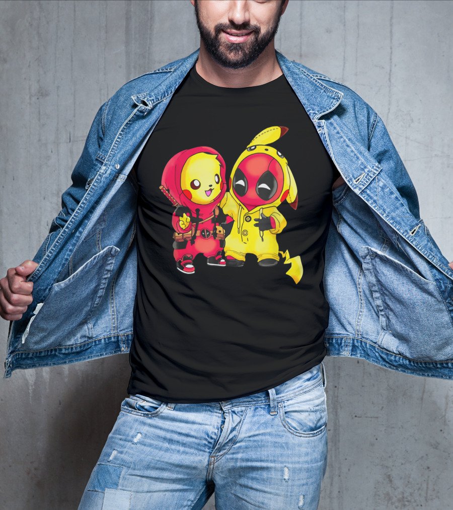 Cute Pikapool Pikachu Deadpool Mashup Hoodie Characters T-Shirt