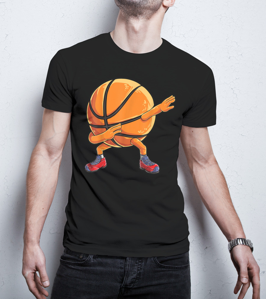 Basketball Ball Kids Boys Dab Dance With Sneakers T-Shirt