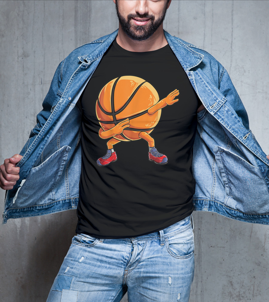 Basketball Ball Kids Boys Dab Dance With Sneakers T-Shirt
