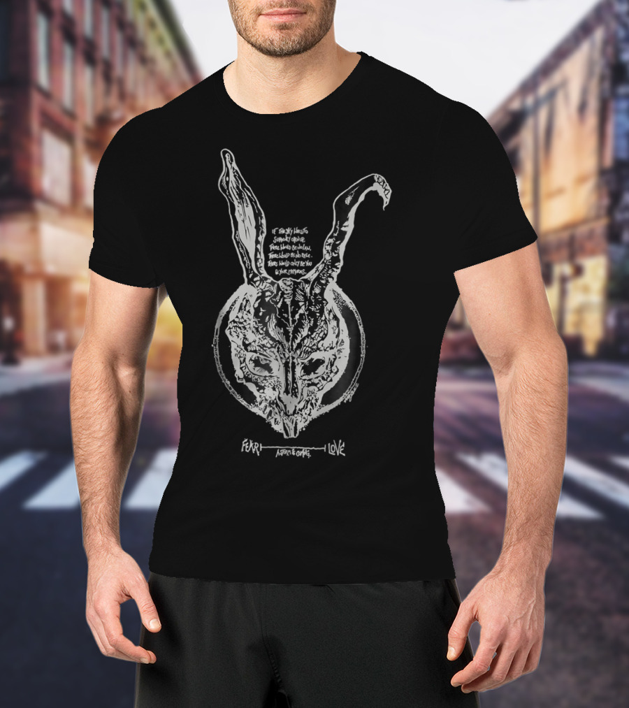 Fear And Love Donnie Darko Rabbit Drawing T-Shirt