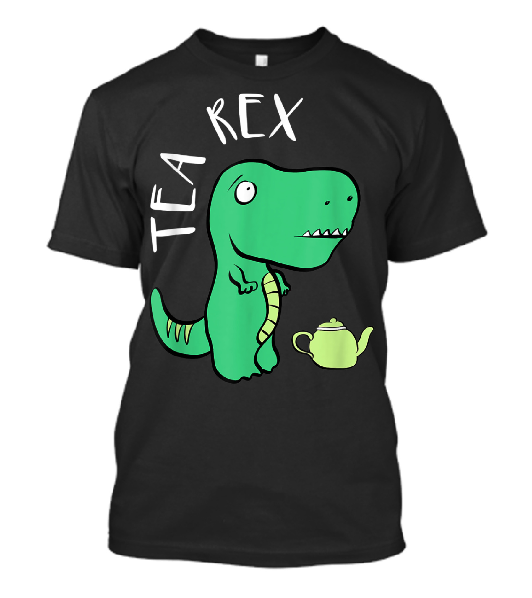 Tea Rex Dino With Green Teapot Cute Tea Time T-Shirt