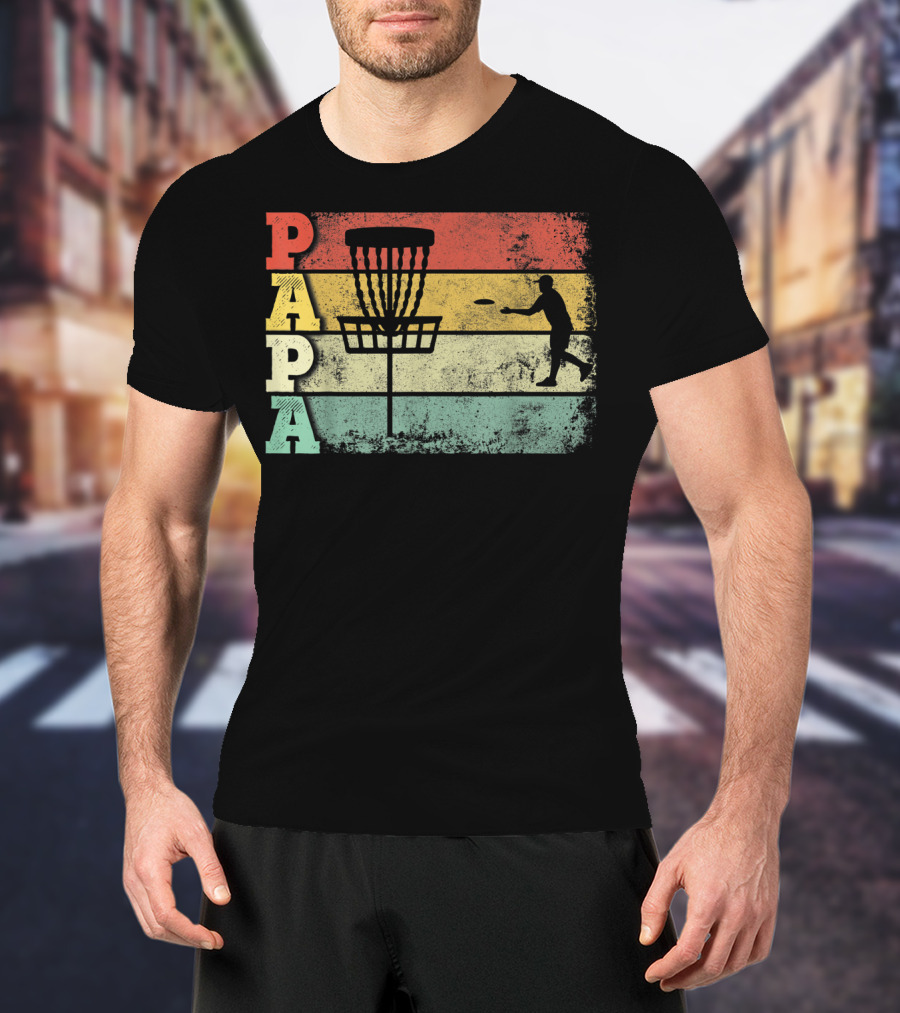 Papa Vintage Disc Golf Dad T-Shirt