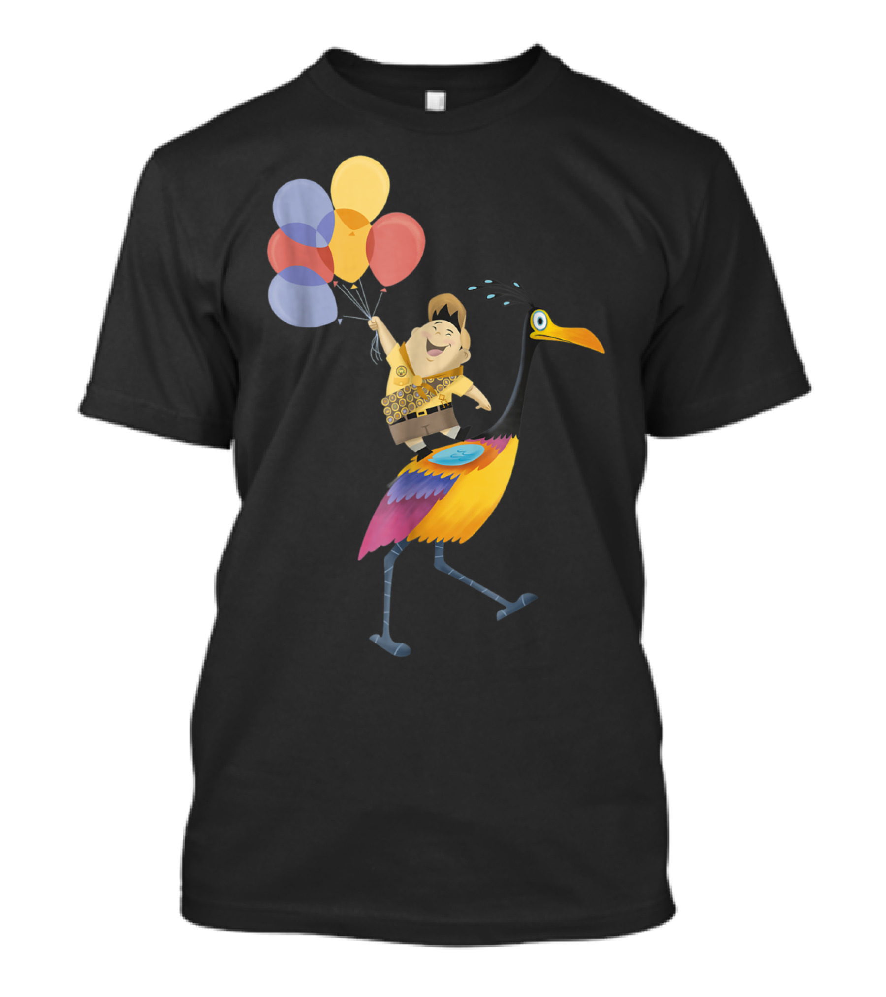 Russell Riding Kevin With Balloons Disney Pixar Up T-Shirt