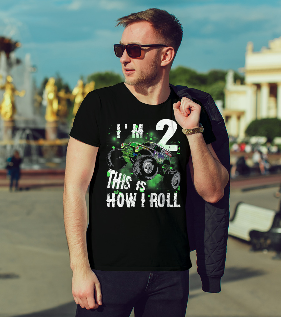Kids I'm 2 This Is How I Roll Monster Truck T-Shirt