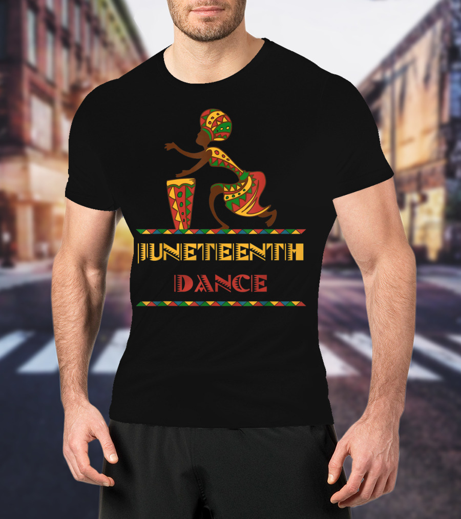 Juneteenth Dance African Drum Djembe Afro Girl T-Shirt