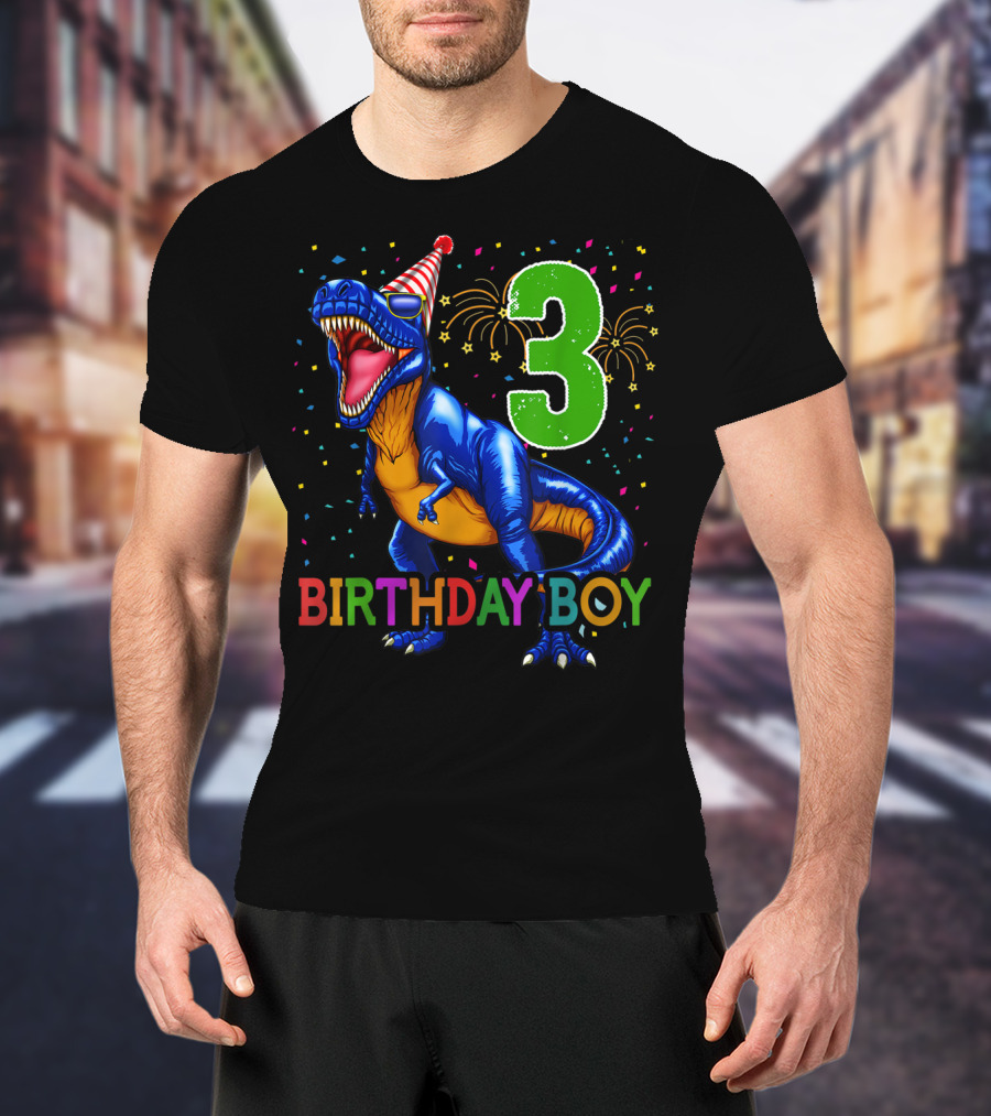 Birthday Boy Rawr I'm 3 Dinosaur Party T-Shirt