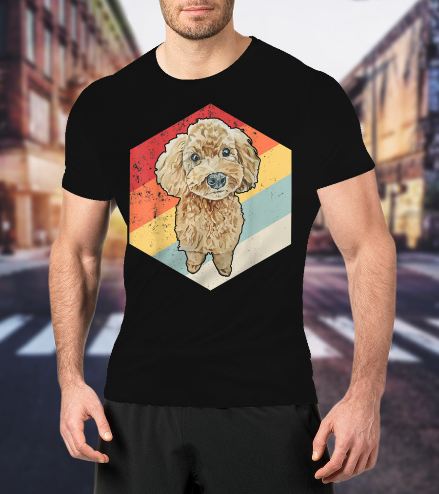 Cute Cavapoo Dog Pet Vintage Retro Stripes T-Shirt