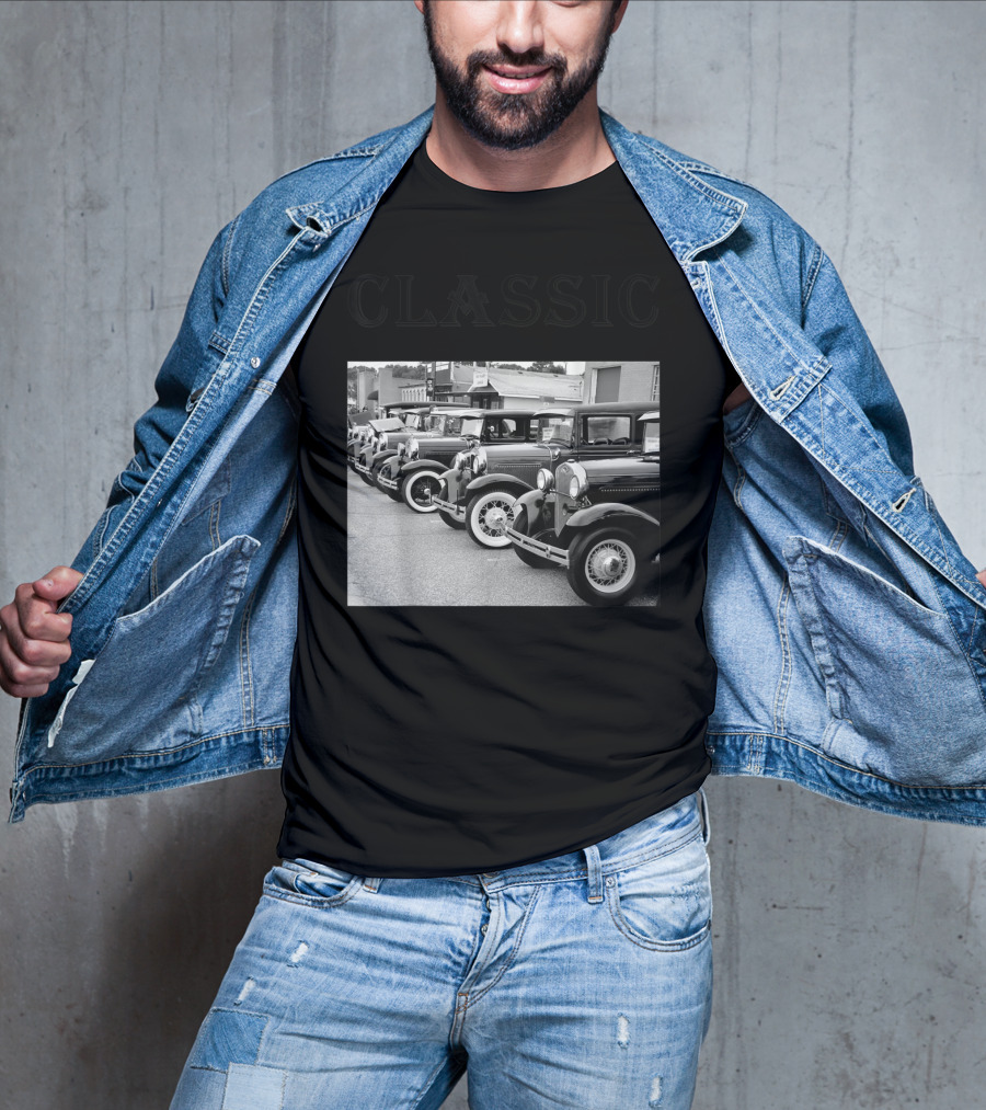 Father's Day Antique Classic Car Lineup T-Shirt
