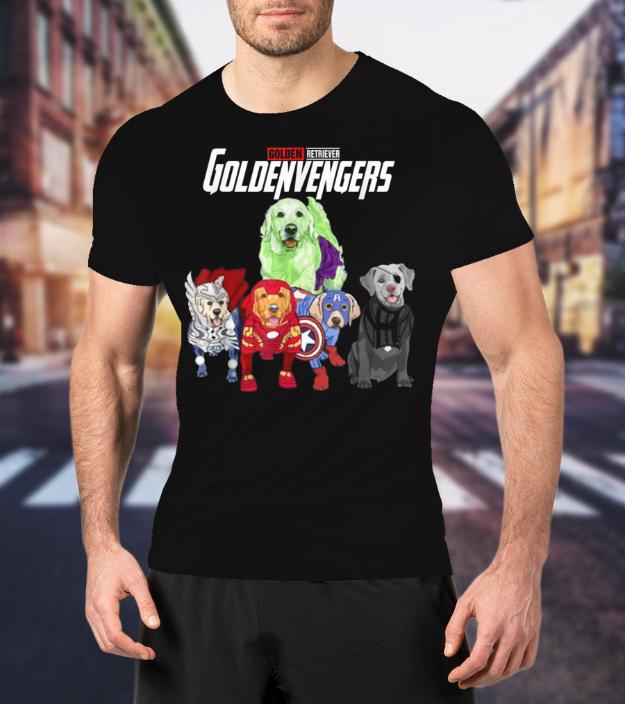 Goldenvengers Golden Retriever Avengers Dogs T-Shirt