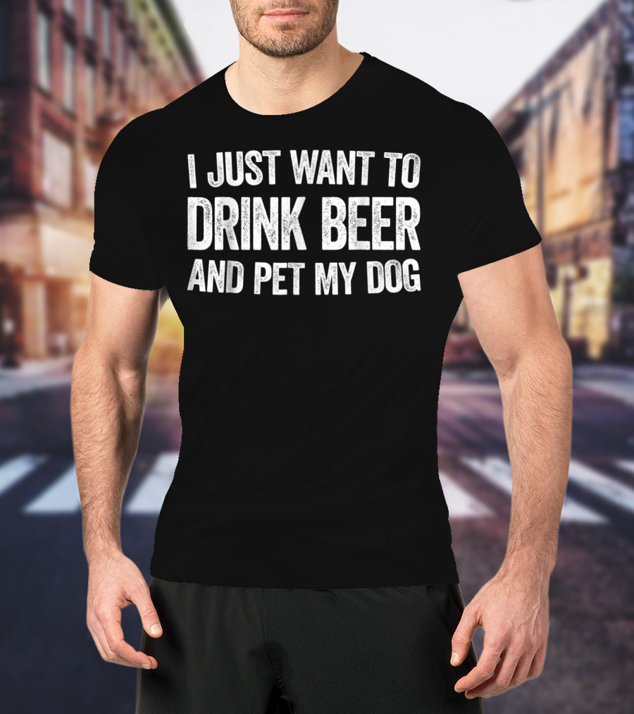 Drink Beer And Pet My Dog Relaxing Vibes T-Shirt