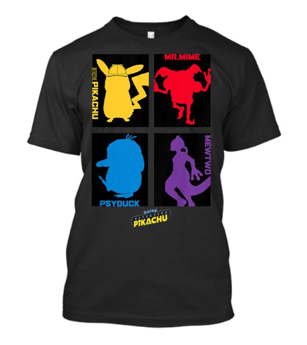 Detective Pikachu Mr. Mime Psyduck Mewtwo Pokémon Kids T-Shirt