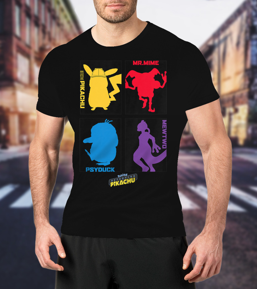 Detective Pikachu Mr. Mime Psyduck Mewtwo Pokémon Kids T-Shirt