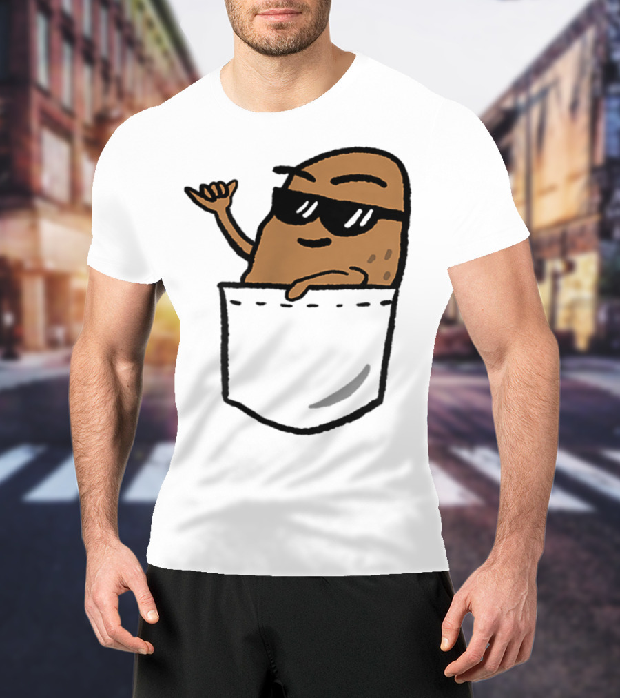 Awesome Hang Loose Potato Shaka In Pocket T-Shirt