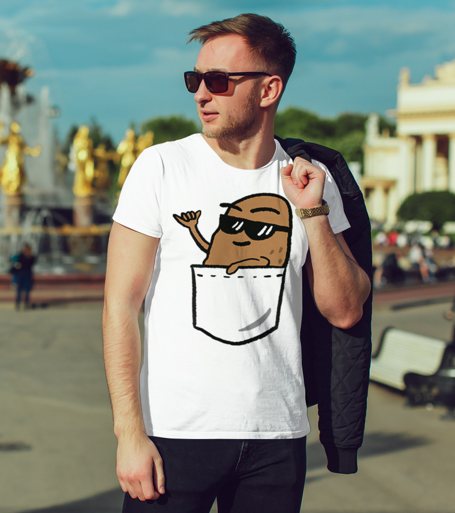 Awesome Hang Loose Potato Shaka In Pocket T-Shirt