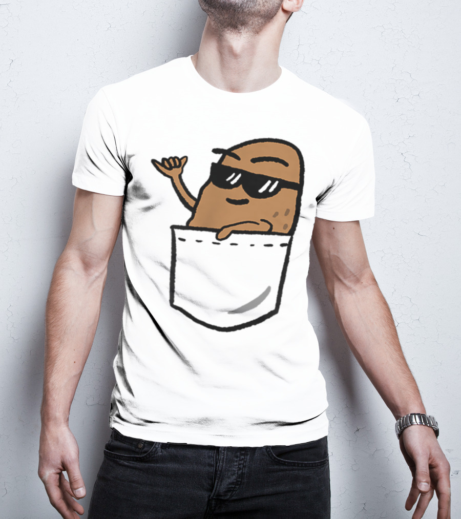 Awesome Hang Loose Potato Shaka In Pocket T-Shirt