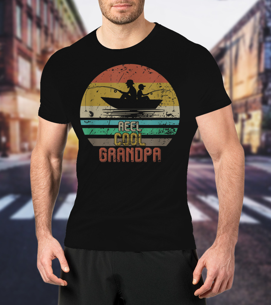 Reel Cool Grandpa Vintage Fishing Grandpa T-Shirt
