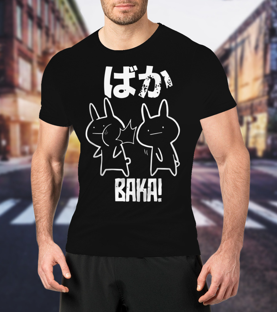 Baka Cute Anime Manga Japanese Word Funny Comic Style Characters T-Shirt