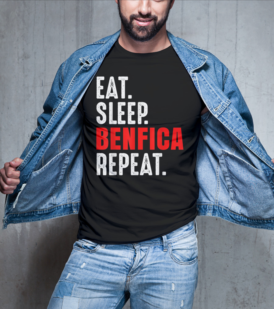Eat Sleep BENFICA Repeat Soccer Football Fans Portugal T-Shirt