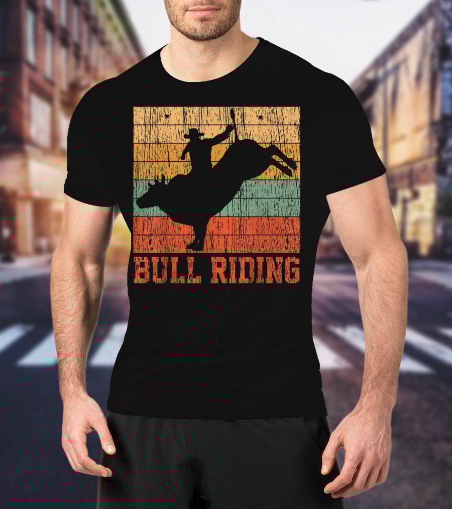 Bull Riding Vintage Rodeo Western Country Retro Cowboy T-Shirt