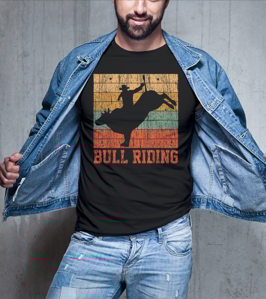 Bull Riding Vintage Rodeo Western Country Retro Cowboy T-Shirt
