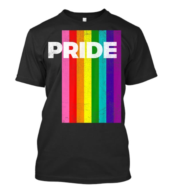 PRIDE Distressed Rainbow Stripes T-Shirt