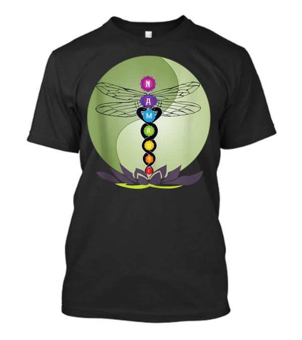 Namaste Chakra Dragonfly With Lotus And Yin Yang T-Shirt