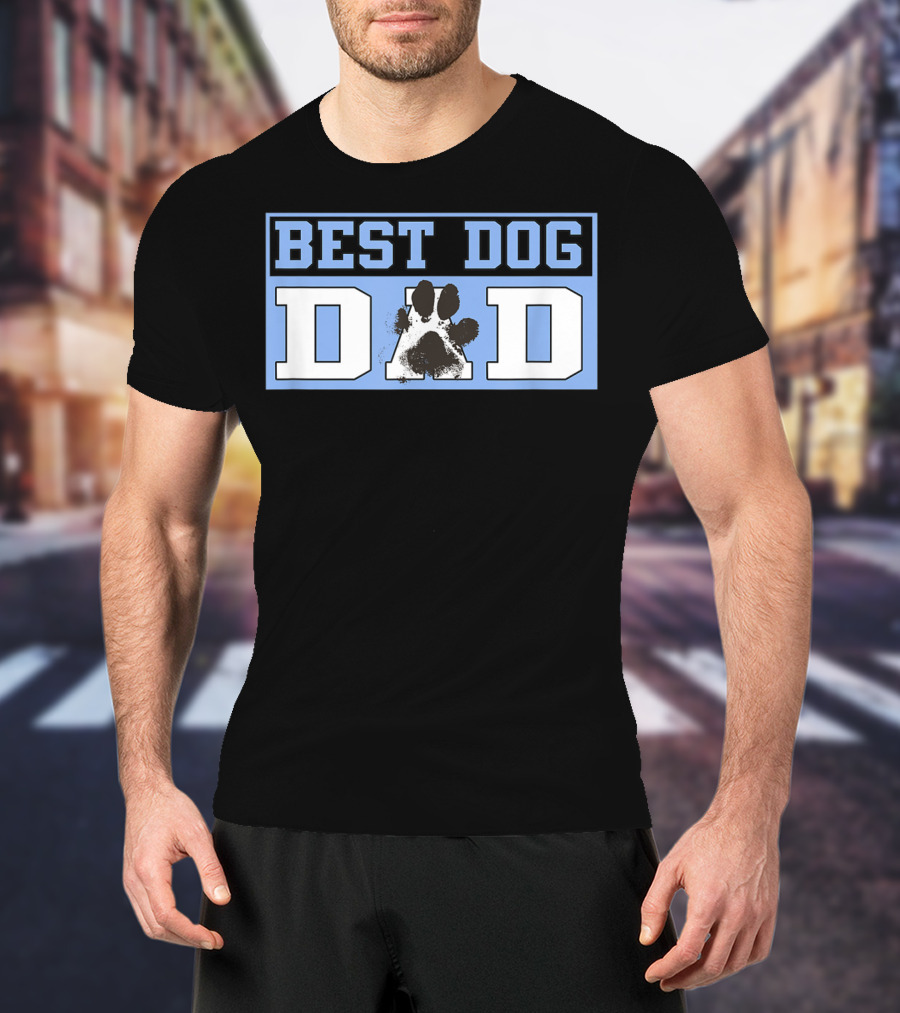 BEST DOG DAD Paw Prints T-Shirt