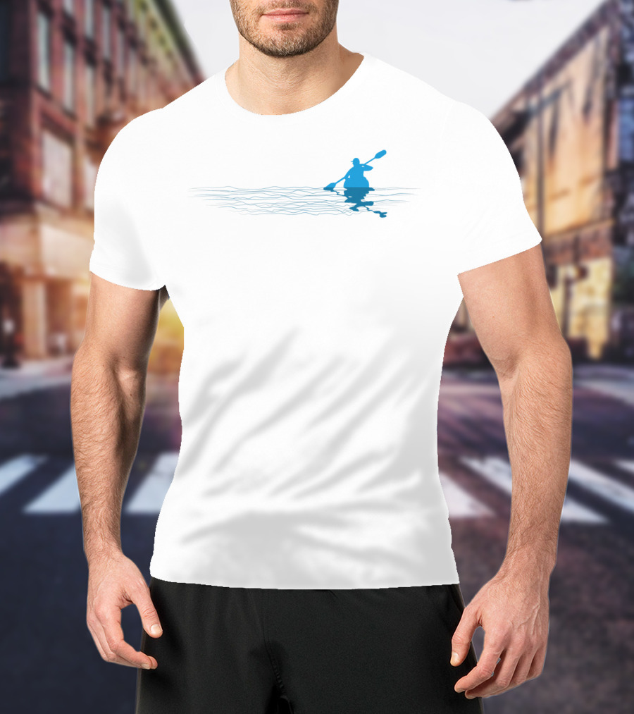 Kayaking Kayak Paddling Kayaker Paddle Reflection On Water T-Shirt
