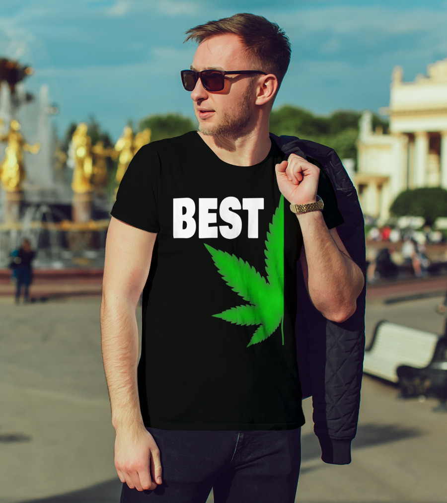 Couple Matching Best Buds BFF Marijuana Leaf Best T-Shirt
