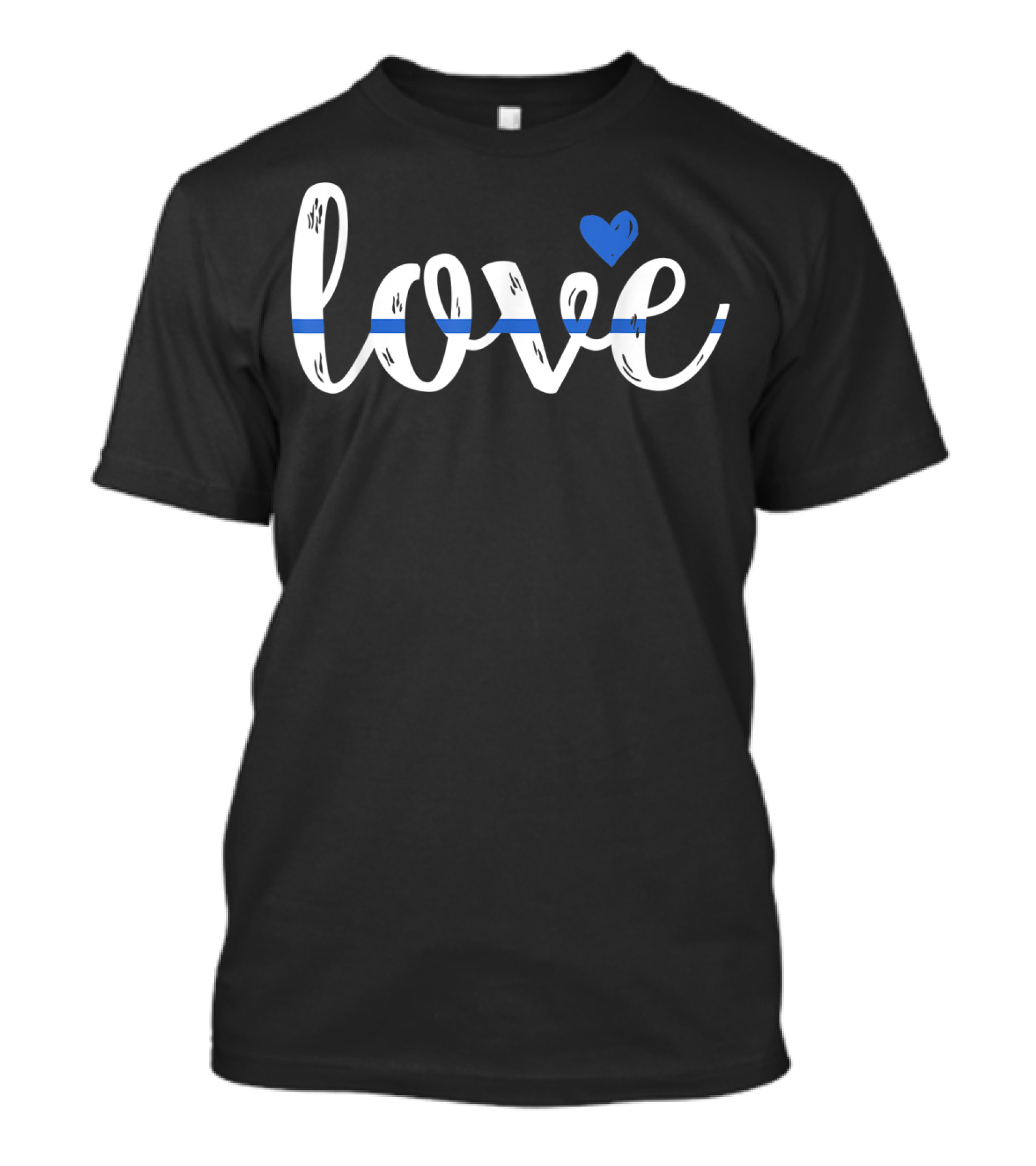 Love Thin Blue Line Cute Design Police Wife Or Girlfriend T-Shirt