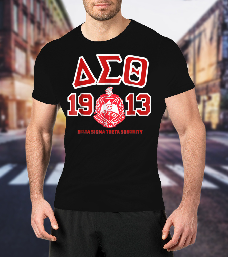 Delta Sigma Theta Sorority 1913 Greek Letters And Crest T-Shirt