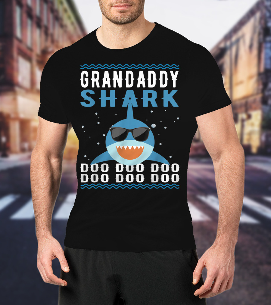Grandaddy Shark Doo Doo Doo Sunglasses Funny Baby Mommy Kids Video T-Shirt