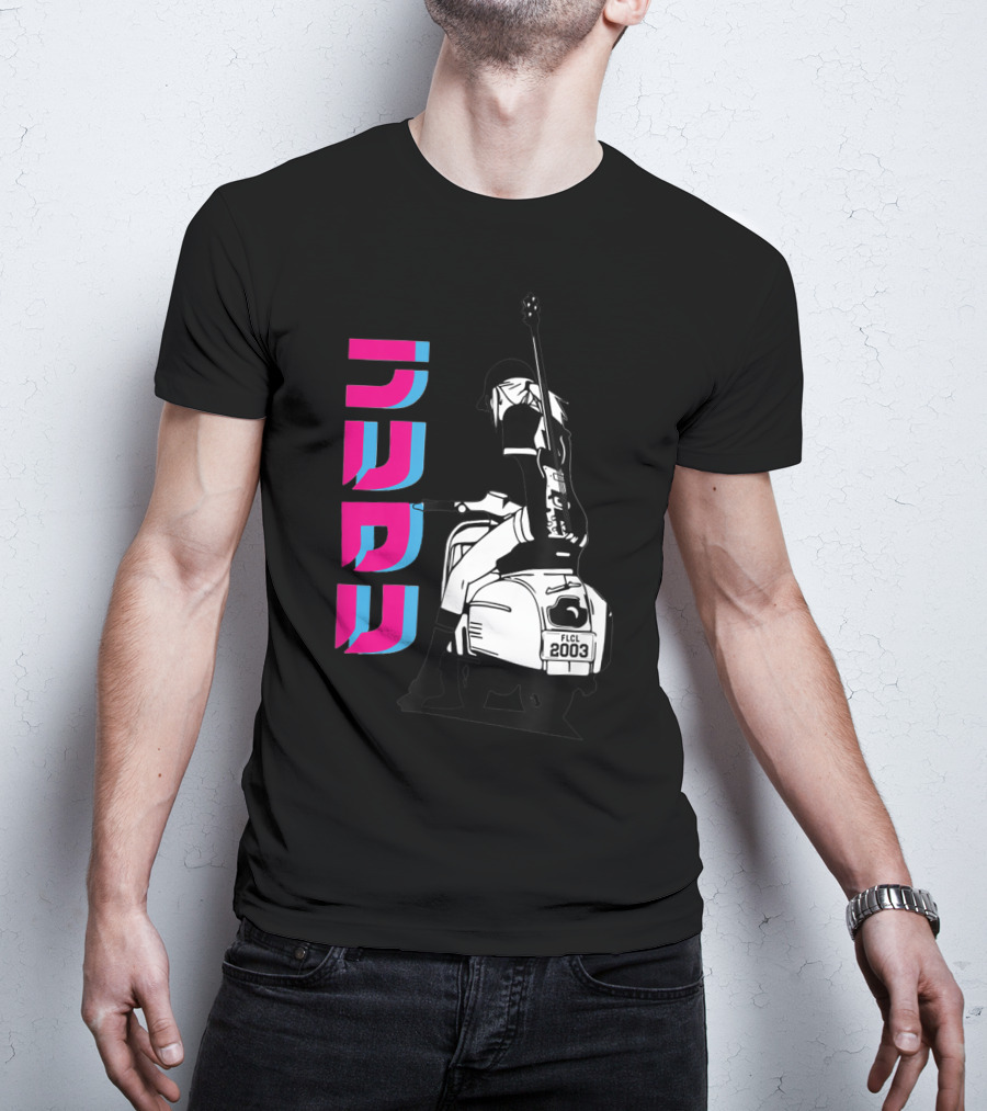 FLCL Fooly Cooly Vespa Rider With Guitar 2003 T-Shirt