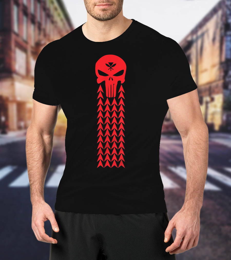 Hawaiian Islands Tribal Hawaii Punisher Skullái T-Shirt