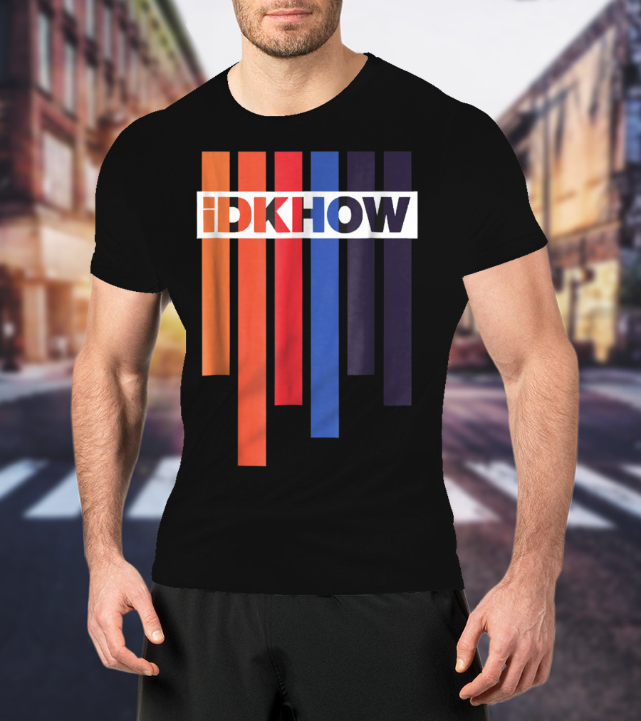 Barras De Color IDKHOW Letras Con Fondo Negro Y Blanco T-Shirt